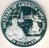 Cook-szigetek 1993. 50$ Ag "Diego de Velasquez" T:PP