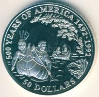 Cook-szigetek 1993. 50$ Ag "Jacques Marquette" T:PP