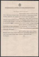 1944 Vöröskereszt Honvéd Bajtársi Rádiószolgálat fejléces gépelt levele, üzemanyagjegy tárgyában