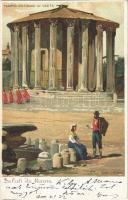 1900 Roma, Rome; Tempio Rotondo di Vesta / temple. Lit. Filli Tensi litho
