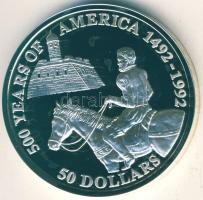 Cook-szigetek 1992. 50$ Ag "Pedro Mendez de Aviles" T:PP