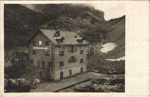 1933 Sesto, Sexten (Südtirol); Rifugio Benito Mussolini (Zsigmondyhütte) neg. Zaccaria / mountain hotel, tourist refuge