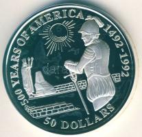 Cook-szigetek 1992. 50$ Ag "Diego de Almagro" T:PP