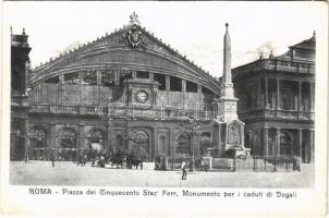 Roma, Rome; Piazza dei Cinquecento Staz. Ferr. Monumento per i caduti di Dogali / railway station, square, monument (cut)