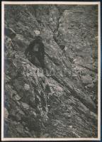 cca 1910 Fogarasi-havasok, Erdélyi Mór felvétele, hátulján feliratozva, 11,5×16 cm / cca 1910 The Masivul Făgărasului, photograph taken by Mór Erdélyi, vintage photo, with notes on its back, 11,5×16 cm
