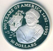 Cook-szigetek 1990. 10$ Ag "Kolumbusz" T:PP