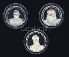 NSZK "Német hercegek és királyok - I.Vilmos, II.Vilmos, III.Frigyes" 3db klf Ag emlékérem, 3x 8,5g T:PP Exkluzív díszdobozban, tanúsítvánnyal!