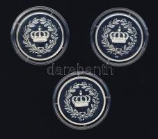 NSZK "Német hercegek és királyok - I.Vilmos, II.Vilmos, III.Frigyes" 3db klf Ag emlékérem,...