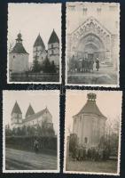 1933 Ják, jáki templom, 4 db fotó, hátoldalon feliratozva, 6x9 cm