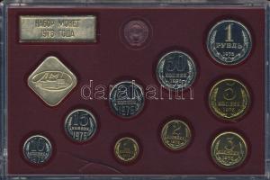 Szovjetunió 1976. 1k-1R 9klf db + "Leningrad-i pénzverde" emlékérem, szettben T:1