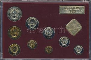 Szovjetunió 1976. 1k-1R 9klf db + "Leningrad-i pénzverde" emlékérem, szettben T:1