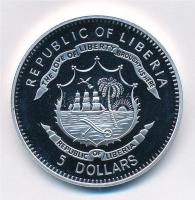 Libéria 2009. 5$ ezüstözött Cu "A történelem legnagyobb hadurai - Bonaparte Napóleon" rész...