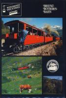 Svájc DN "Brienz-Rothorn vasút" Ag emlékérem 15,22g emléklapon T:PP