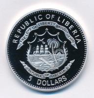 Libéria 2009. 5$ ezüstözött Cu "A történelem legnagyobb hadurai - Nagy Sándor" részben mul...