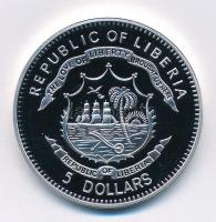 Libéria 2011. 5$ ezüstözött Cu "A történelem legnagyobb hadurai - Chester Nimitz" részben ...