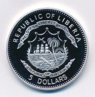 Libéria 2010. 5$ ezüstözött Cu "A történelem legnagyobb hadurai - Nagy Péter" részben mult...