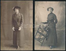 cca 1910-1940 Divatos hölgyek, 6 db fotó, kb. 13,5x8,5 cm