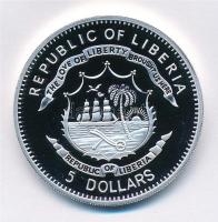 Libéria 2011. 5$ ezüstözött Cu "A történelem legnagyobb hadurai - Robert E. Lee" részben m...