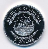 Libéria 2011. 5$ ezüstözött Cu "A történelem legnagyobb hadurai - Hernán Cortes" részben m...