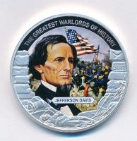 Libéria 2011. 5$ ezüstözött Cu A történelem legnagyobb hadurai - Jefferson Davis részben multicolor festéssel T:PP Liberia 2011. 5 Dollars silver plated Cu The Greatest Warlords of History - Jefferson Davis with partial multicolor picture C:PP