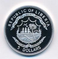 Libéria 2011. 5$ ezüstözött Cu "A történelem legnagyobb hadurai - Jefferson Davis" részben...