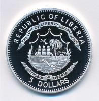 Libéria 2011. 5$ ezüstözött Cu "A történelem legnagyobb hadurai - Dwight D. Eisenhower" ré...