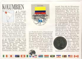 Kolumbia 1985. 10P érmés, bélyeges borítékon T:2