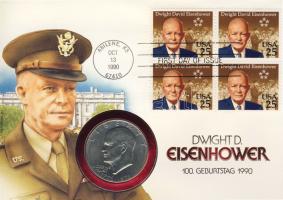 USA 1976. 1$ "Eisenhower" érmés, bélyeges borítékon, ismertetővel T:2