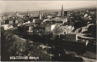 1940 Kolozsvár, Cluj; látkép / general view. photo + 1940 Kolozsvár visszatért So. Stpl.