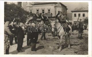 1940 Nagybánya, Baia Mare; bevonulás / entry of the Hungarian troops + "1940 Nagybánya visszatért" So. Stpl. (EK)