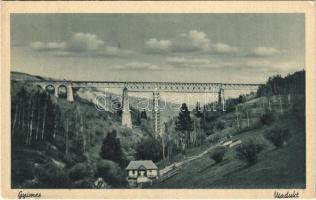 Csíkgyimes, Gyimes, Ghimes; 64 méter magas Gyimes-Karakkó híd, Karakó völgyhíd, viadukt a Gyimesi vasútvonalon. Seiwarth felvétele / railway bridge, viaduct on the Ghimes railway line