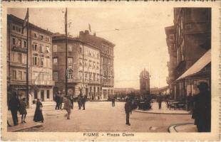 1922 Fiume, Rijeka; Piazza Dante / square, shops (Rb)