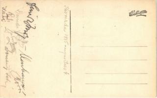 1935 Kisvárda, strand, büfé, vendéglő terasza fürdőruhás emberekkel, kártyázó társasággal, pincérrel...