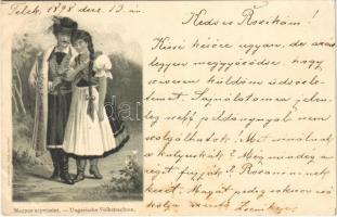 1898 Magyar népviselet. Rigler r.-t. / Ungarische Volkstrachten / Hungarian folklore, national costume. litho (EK)