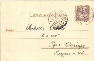 1900 Ha nincs ének, nincs étel / Children art postcard, boy with dog. Bayer Pal III. 535. s: Claude ...