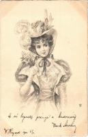 1900 Lady art postcard (EK)