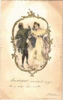 1900 Romantic couple, dancing. Szénásy és Reimann (EK)
