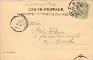 1902 Romantic couple, lady art postcard. M. M. Vienne (EK)