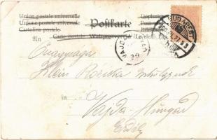 1900 Der Liebe Ziel / Lady art postcard, romantic couple, wedding. Serie F. No. 433. Art Nouveau, fl...