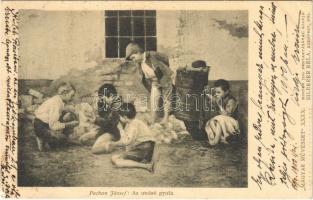 1900 Az utolsó gyufa. Magyar Művészet XXXX. Silberer Béla kiadása / Hungarian children art postcard s: Pechan József (EK)