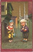 1930 Children art postcard. Fortuna 2244. s: Colombo
