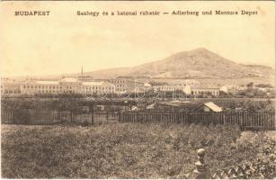 1909 Budapest XI. Kelenföld, Sashegy és a katonai ruharaktár. Fellner Mór kiadása
