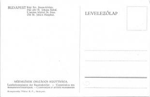 Budapest XII. Régi Szent János kórház. Műemlékek Országos Bizottsága s: Dörre Tivadar