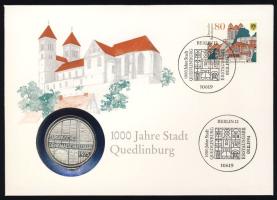 NSZK 1975. 5M Ag "Műemlékvédelem" érmés, bélyeges borítékon T:1