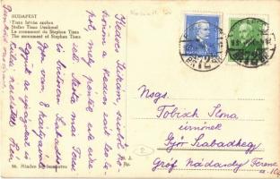 1939 Budapest V. Tisza István szobor koszorúkkal (1948-ban megrongálták és lebontották, majd hatalom...