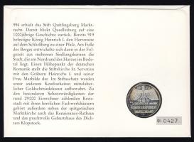 NSZK 1975. 5M Ag "Műemlékvédelem" érmés, bélyeges borítékon T:1