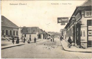 1921 Budapest III. Óbuda, Korona tér, Berger H. József dohány nagyárudája és üzlete, hirdetőoszlop, Lubspécialite