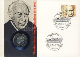 NSZK 1986. 2M "Theodor Heuss" érmés, bélyeges borítékon T:1