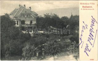 1908 Budapest II. Rózsadomb, Miskolczy Villa. Zárda utca 44 (ma Rómer Flóris utca)