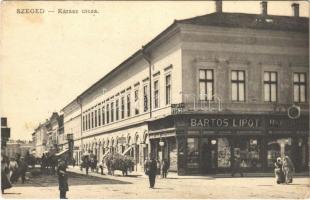 Szeged, Kárász utca, Fischer Testvérek üzlete, Bartos Lipót könyvnyomda, Eisenstadter és társai üzlet (fl)